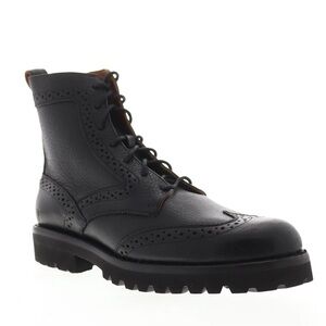 Frye - Earl Wingtip Lace Up Black Leather Boots Size 8 Men US (41-42)